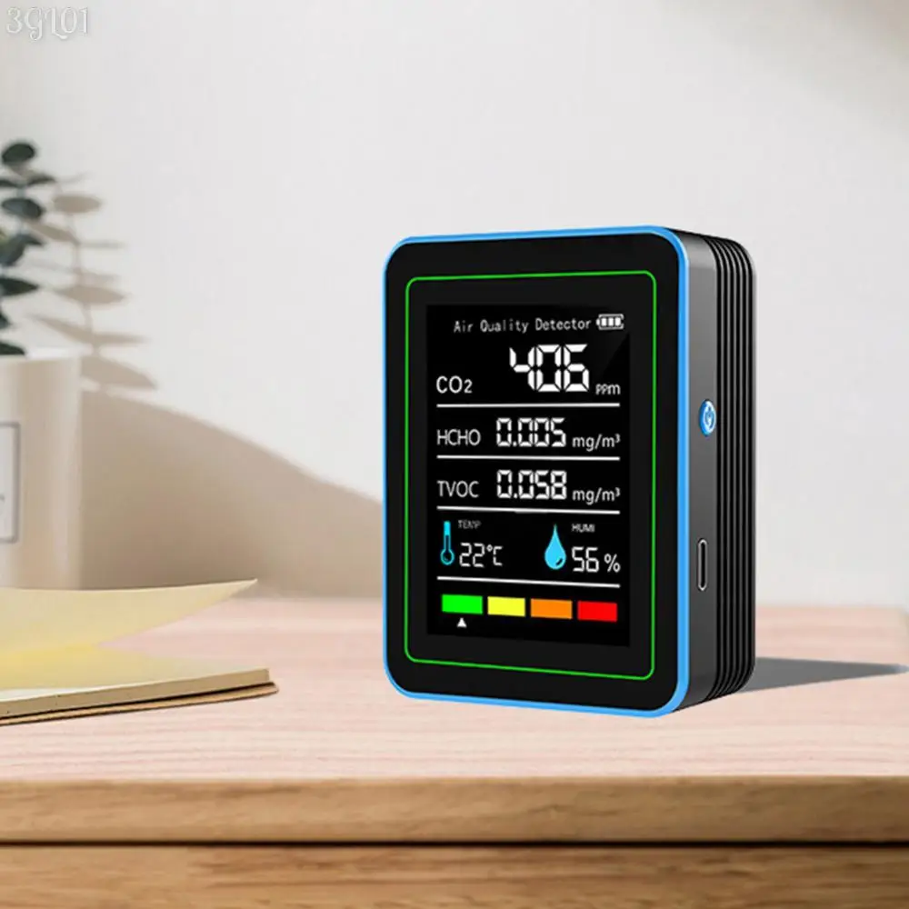 5-in-1 Air Quality Monitor Air Quality Detector USB Charging Tester Portable Formaldehyde Monitor For Indoor Outdoor