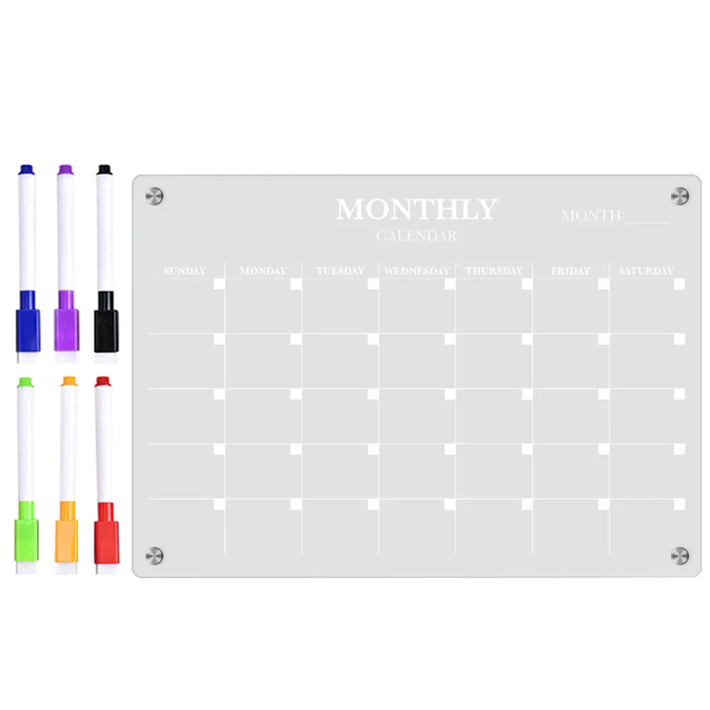 1 Set of Weekly Planner Fridge Board Acrylic Magnetic Fridge Board Magnetic Planner Board