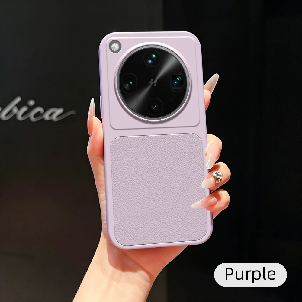 Luxury Leather Case with Lens Protection & Matte Finish – Premium Back Cover