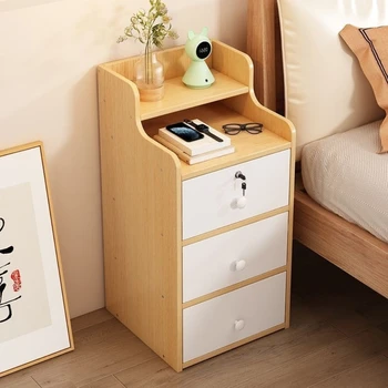 Comodino Mobili Camera da letto Scaffale di stoccaggio semplice Armadietti multistrato su piccola scala Comodino moderno ad alta capacità 1