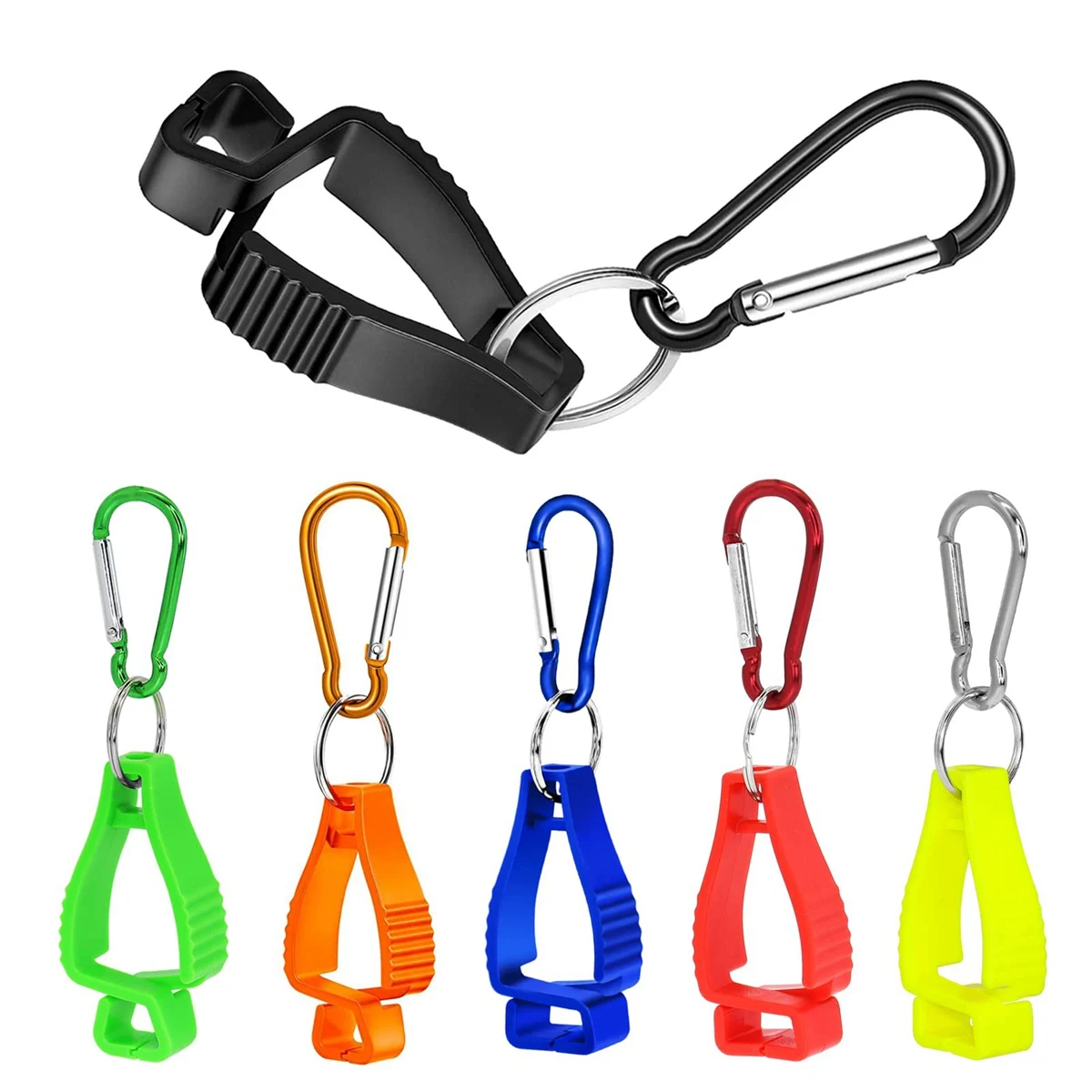 6Pcs Glove Clips for Work Glove Holders Belt Clip with Metal Carabiners for Construction Worker Guard Labor