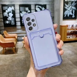 Transparent Phone Case with Card Holder Slot – Slim and Stylish Protection for A33 5G (PURPLE)