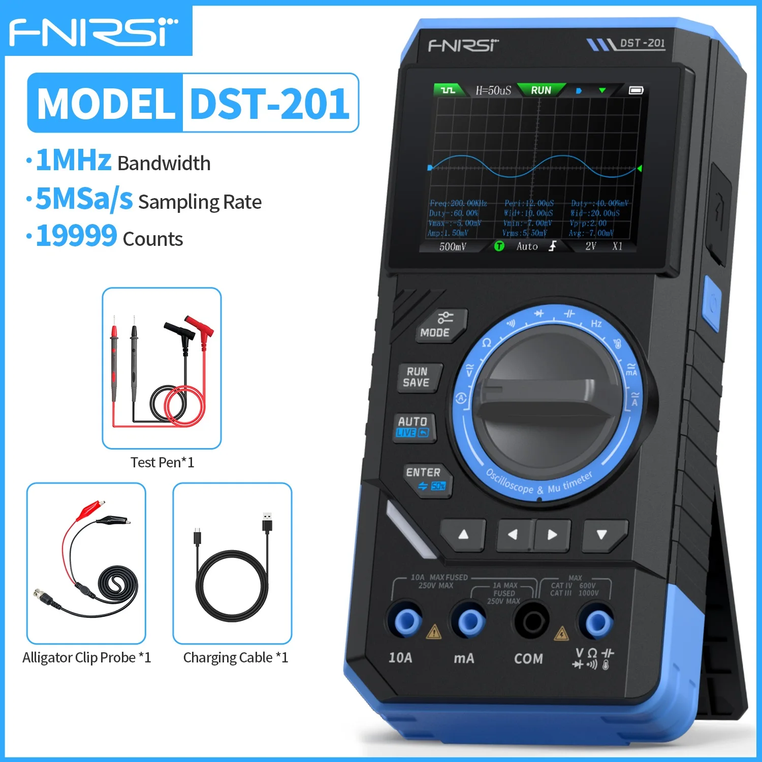 FNIRSI DST-210 і DST-201 3IN1 Цифровий мультиметр Осцилограф Джерело сигналу 19999 відліків 10 МГц/1 МГц Портативні інструменти для електриків