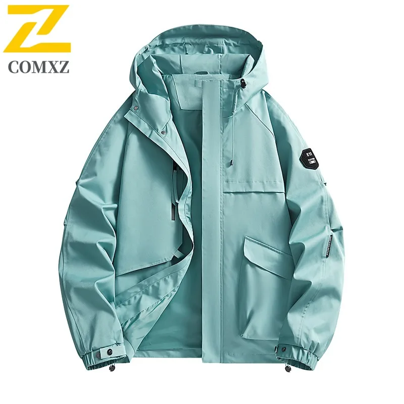 COMXZ Men Motorcycle Jacket Outdoor Adventure Windproof Jackets Casual Street Style Lightweight Autumn New Men Windbreaker