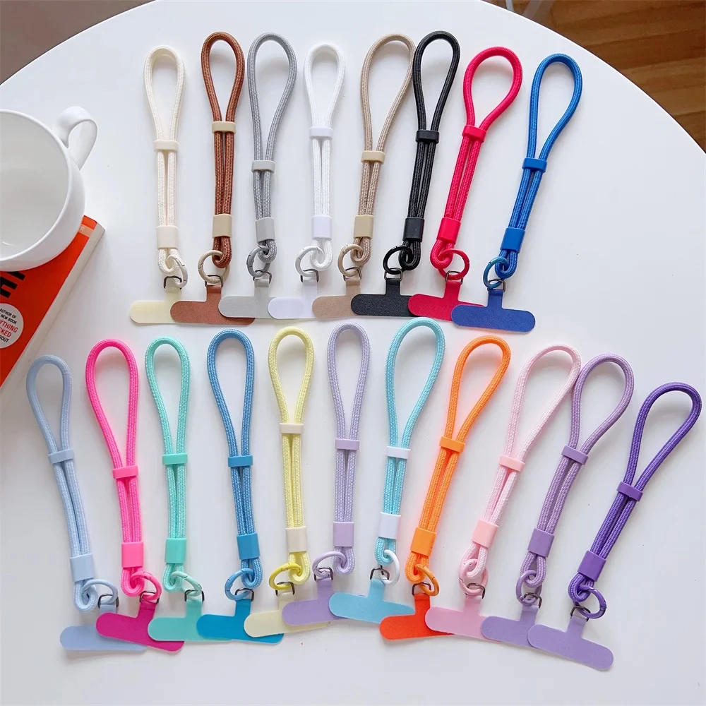 Adjustable Multicolor Nylon Phone Lanyard Durable Fashionable Short Cord For Mobile Phone Case Anti-Lost Accessory Phone Strap 1