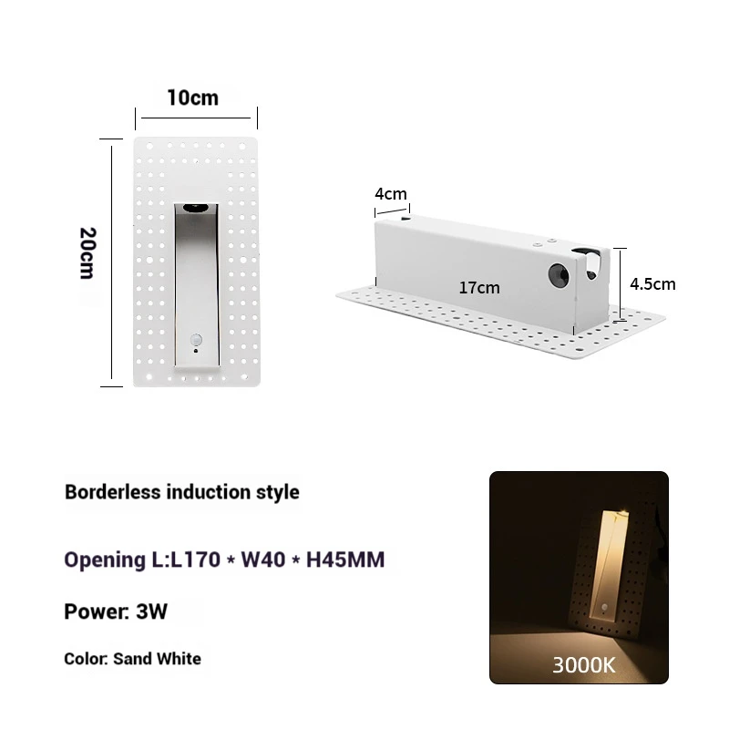 thumbnail image 1 of Lámpara de pie LED sin bordes de aluminio de 80 ~ 260 V, luz de inducción del cuerpo humano, luz impermeable IP20, luz de pasillo, decoración para el hogar y exteriores, 1 of 5