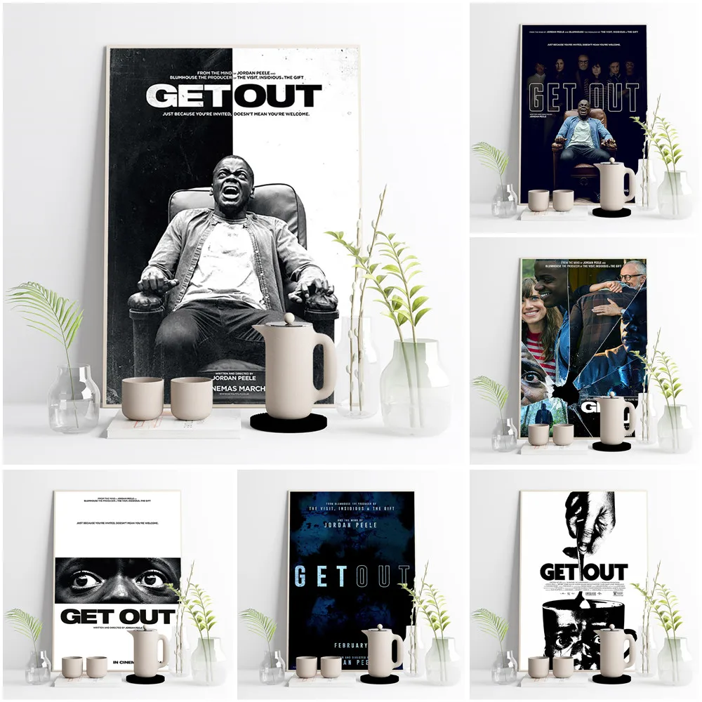 

Get Out Horror Film Print Art Poster Movie Wall Stickers Modern Canvas Painting Cinema Video Room Decor