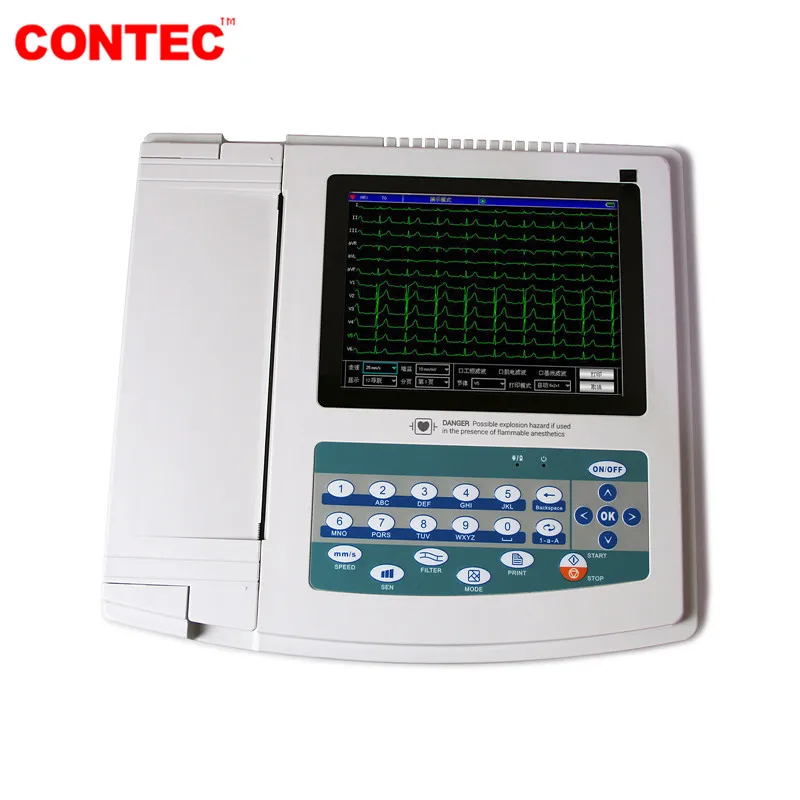 Touch Screen Digital 12 Channel 12 Leads ECG EKG Electrocardiograph PC Software CONTEC ECG1200G