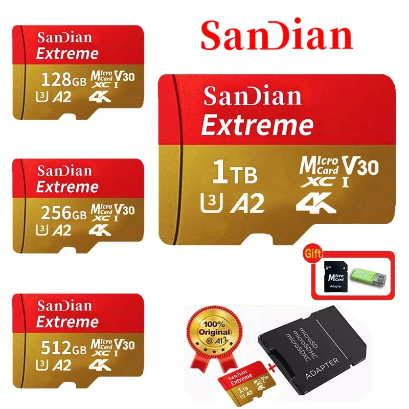 

Original Mini SD card 128GB Memory Card 256GB 512GB 1TB TF Card for phone Cameras MP3/MP4 Player High Speed Flash Memory Cards