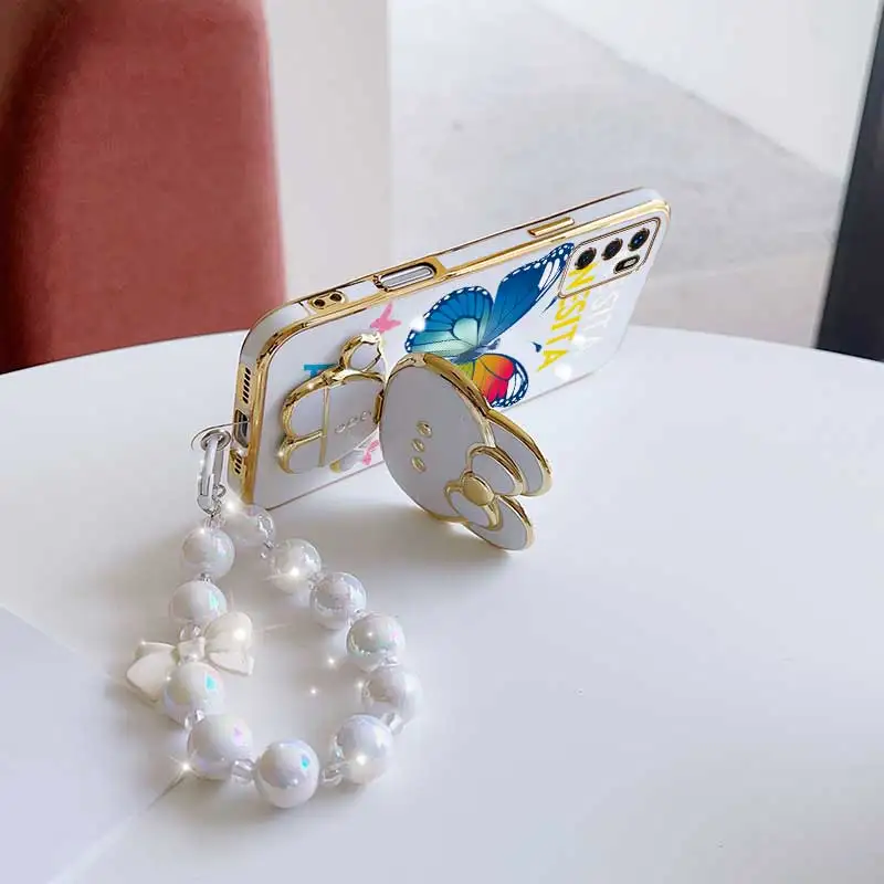 Dancing Butterfly Phone Accessory Set: Case, Lanyard & Rabbit Stand