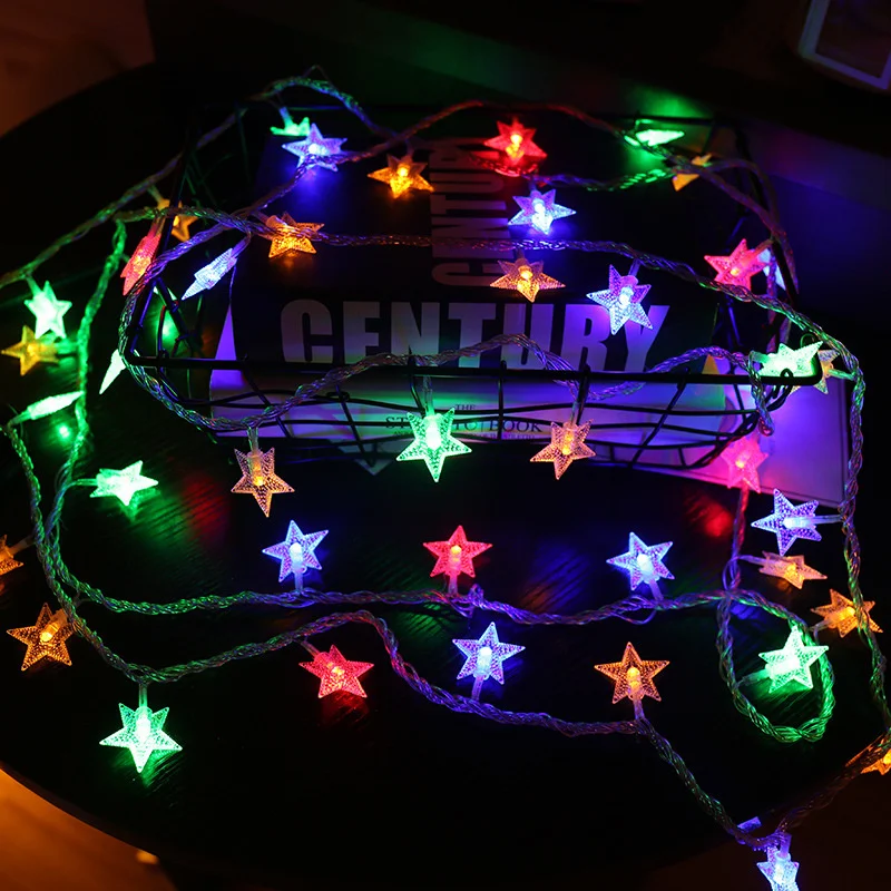 LED Battery-Powered Star Fairy String Lights for Celebrations and Decorations