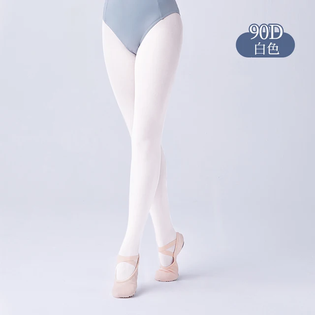 90D Girls Dance Ballet Tights Professional Ballet Stockings Woman Thicken White Dance Pantyhose Velvet Tights 1 Pair White