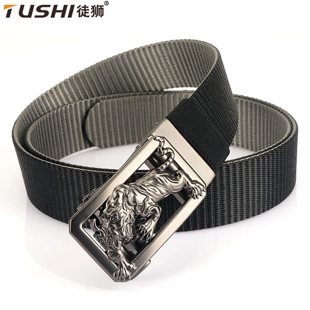TUSHI Nylon Automatic Buckle for Men Belt Outdoor Tooling Jeans Canvas Waistband High Quality Casual Tactical Quick Drying Belt
