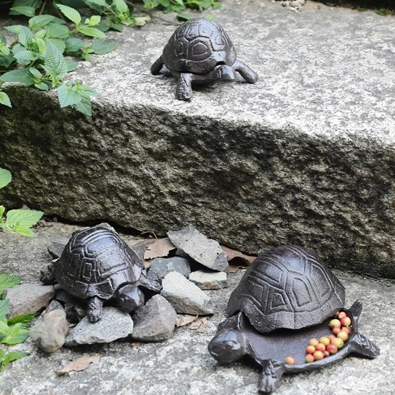 Tortoise/Coccinella Septempunctata Key Storage Box for Gardens and Yard Iron Jewelry Hider with Secret Compartment KXRE