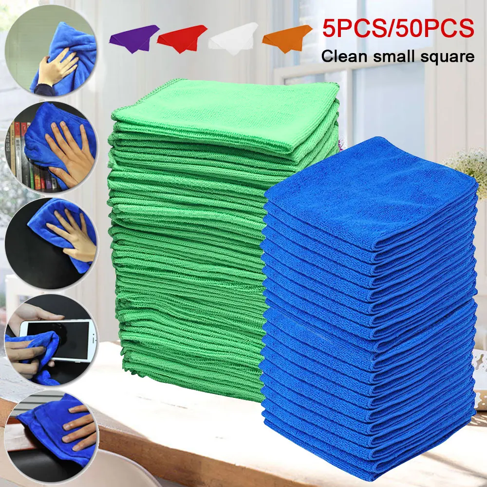 Microfiber Cleaning Rags, Small Square Towels, Household Cleaning