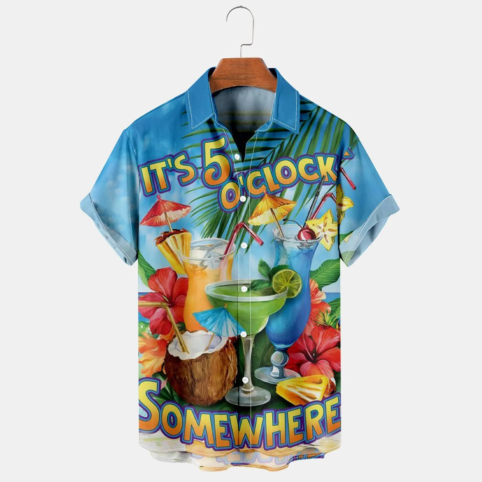 

Men's Casual Hawaiian Wine Glass Print Shirt shirt A10