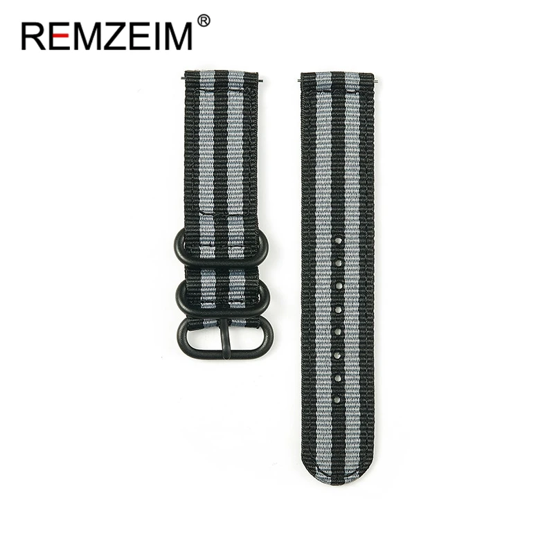 Versatile Quick Release Nylon Watch Strap with Black Ring Buckle