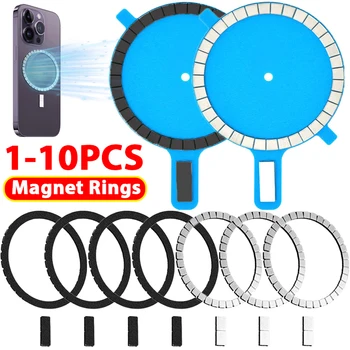 10-1PCS Universal Metal Magnet Plate Sheet Strong Magnetic Circle Ring Sticker for Apple IPhone 15 Magsafe Wireless Charging 1