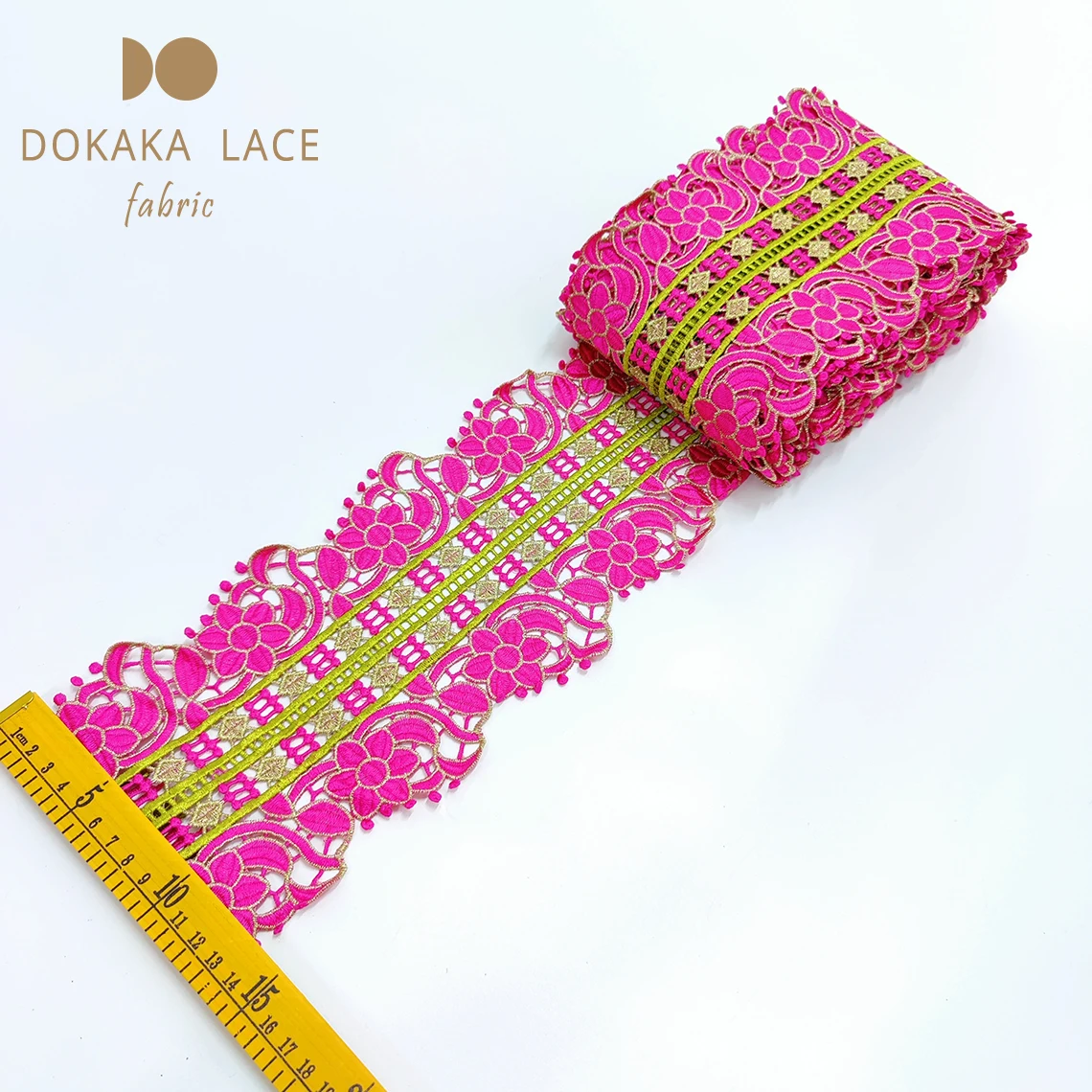 

5 Yards Ribbon Bilateral Handicrafts African Style Lace Fabric Cotton Embroidery Stitching Accessories For Wedding Material Sew