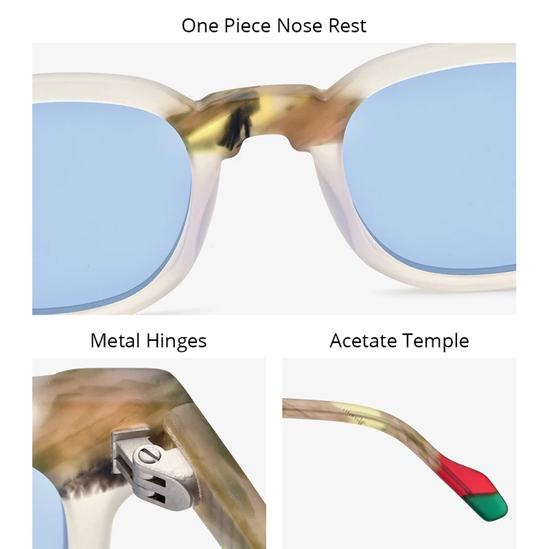 HEPIDEM Matte Acetate Multicolour Polarized Sunglasses Men 2023 New Fashion Oversize Square UV400 Sun Glasses Women Shades 9269T