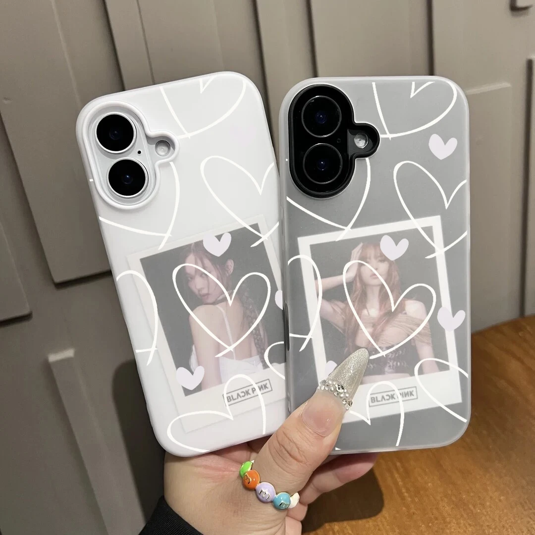 Stylish White Love Heart 2-in-1 Matte Phone Case