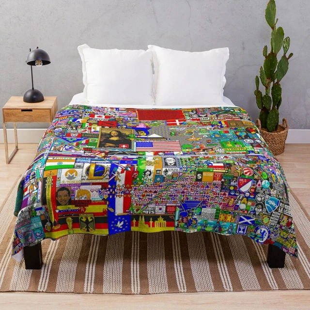 Reddit /r/place Final Canvas Throw Blanket Warm Blanket Big Thick Furry  Couple Blanket - Blanket - AliExpress