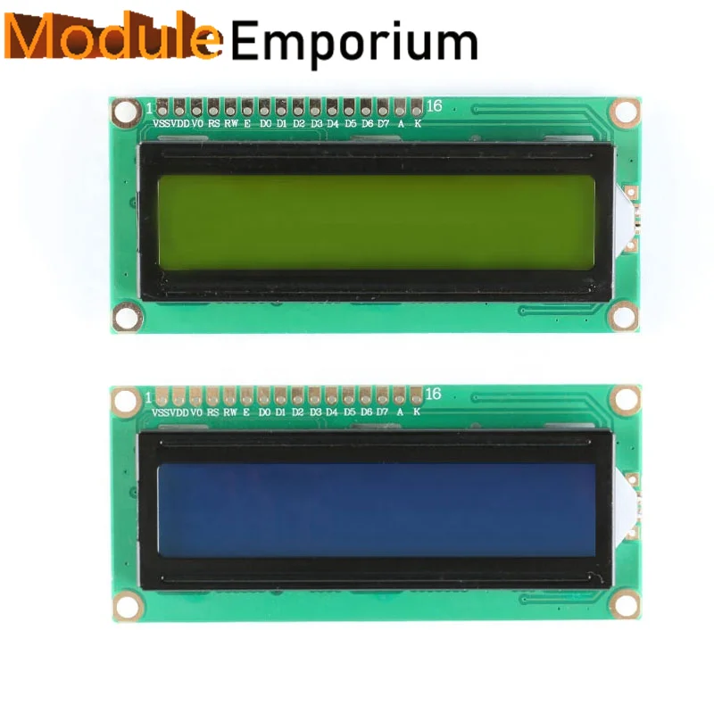 5VYellowishGreenAndBlueScreen1602A16x2CharacterLCDDisplay
