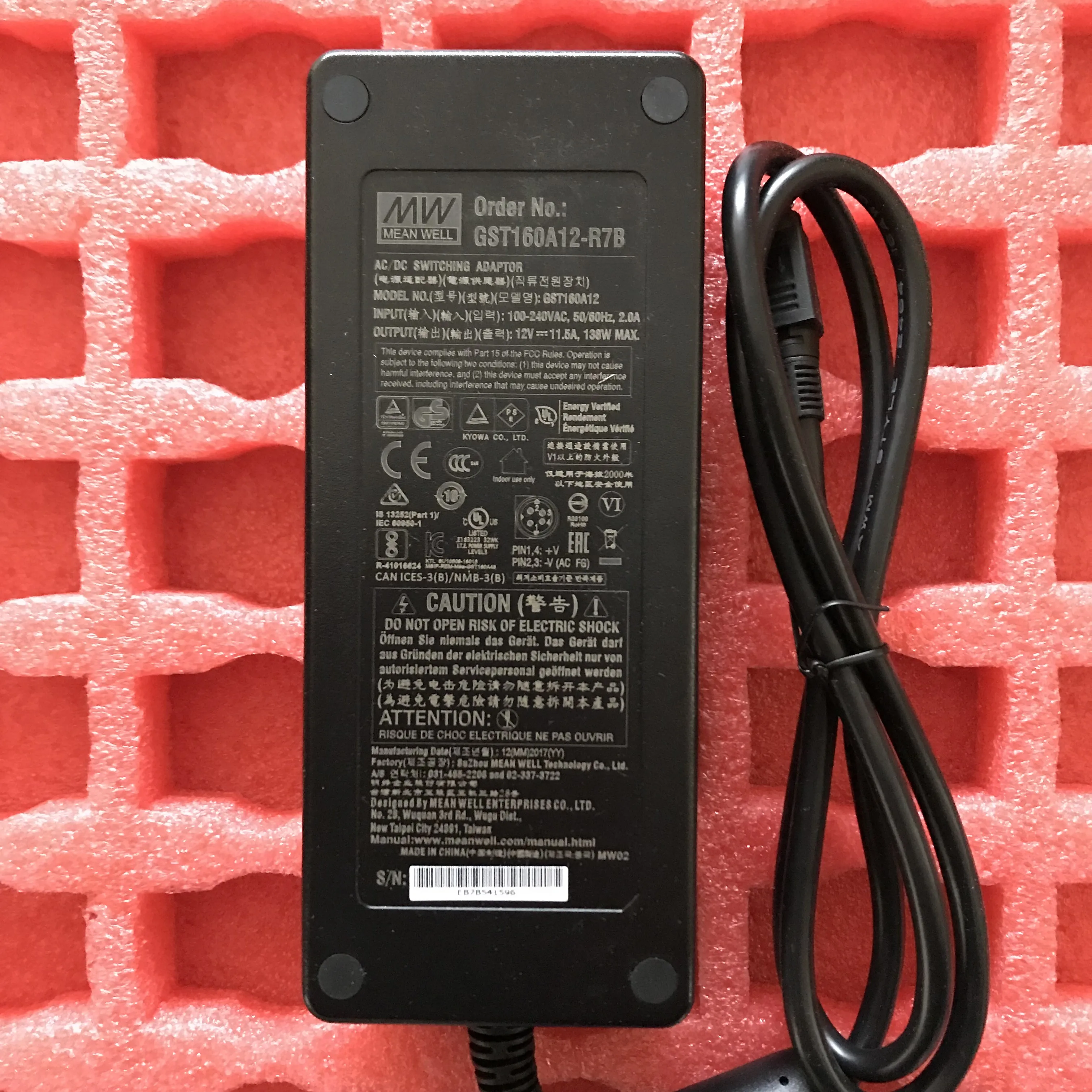 MeanWell GST160A36-R7B Alimentatore da tavolo, tensione fissa 36 V/DC 4