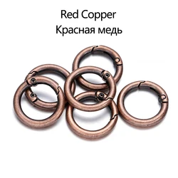 Set of 5 Metal O Ring Clasps and Hooks for DIY Projects and Accessories (Red Copper)