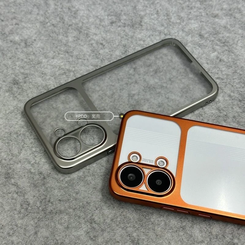 Luxury Matte Transparent Hard Back Cover with Electroplated Border