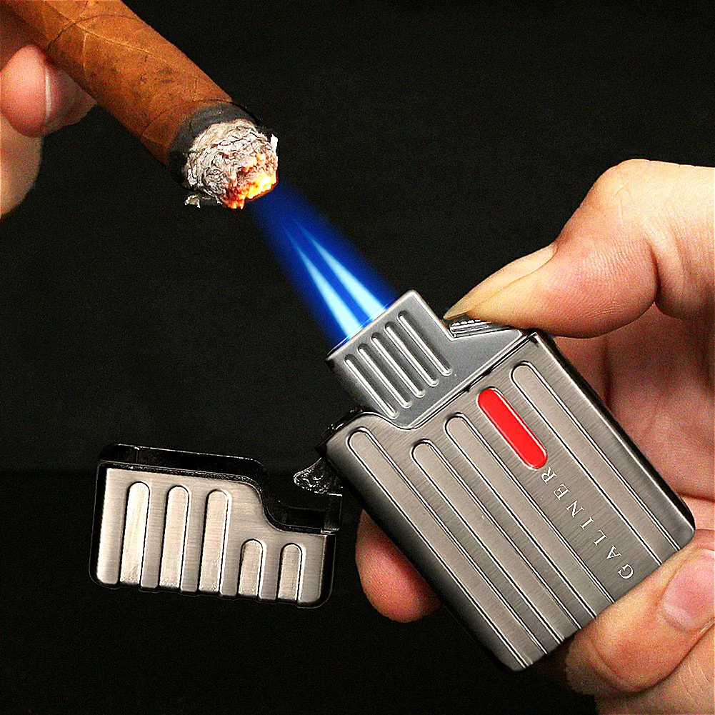 

GALINER Butane Torch Cigar Lighter Gas Windproof With Punch Smoking Turbo Jet Tobacco Lighter New Cigar Punch