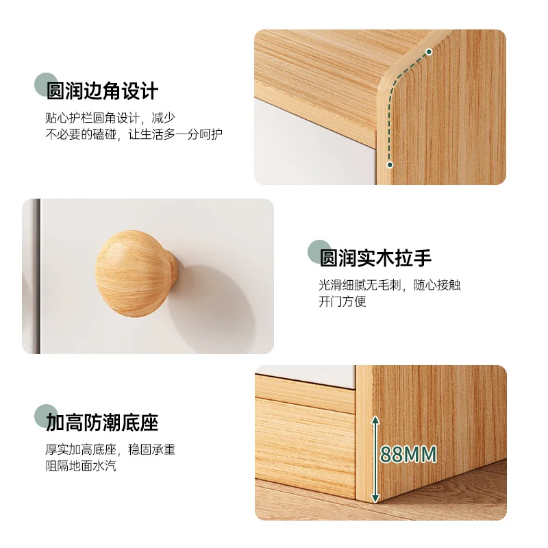 Floor-to-ceiling dining cabinet integrated against the wall, simple overall cabinet for home use
