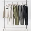 Custom LOGO2024 Autumn Winter 345G Heavy Loose Casual Fleece Thickened Sweater Sweatpants Men's Two-piece Set Zipper Pocket 1