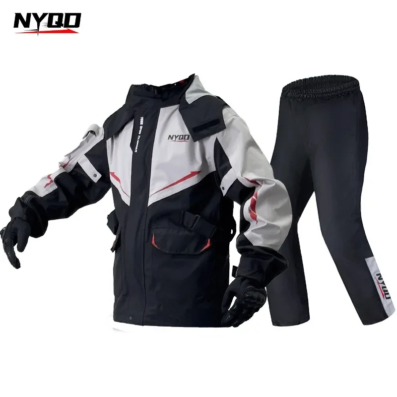 Motorcycle Raincoat Set Rain Pants Waterproof Jacket