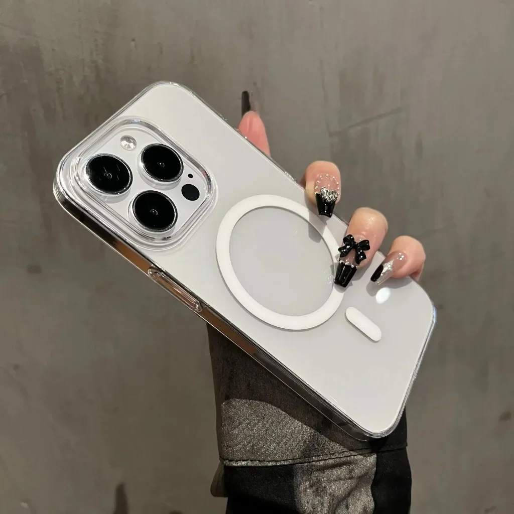 Прозрачный Оригинальный чехол Magsafe для iPhone 13, 12, 14, 15 Pro Max ...
