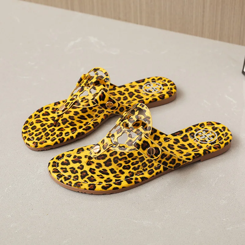 

Slippers Women's Shoes on Sale Fashion Leopard Print Women's Slippers Summer Casual Flat Outdoor Walking Shoes Women Zapatos