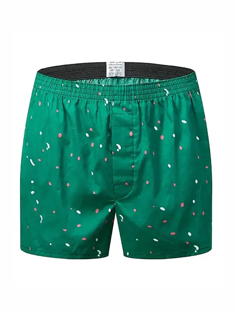 Green Men's Pure Cotton Boxer Shorts