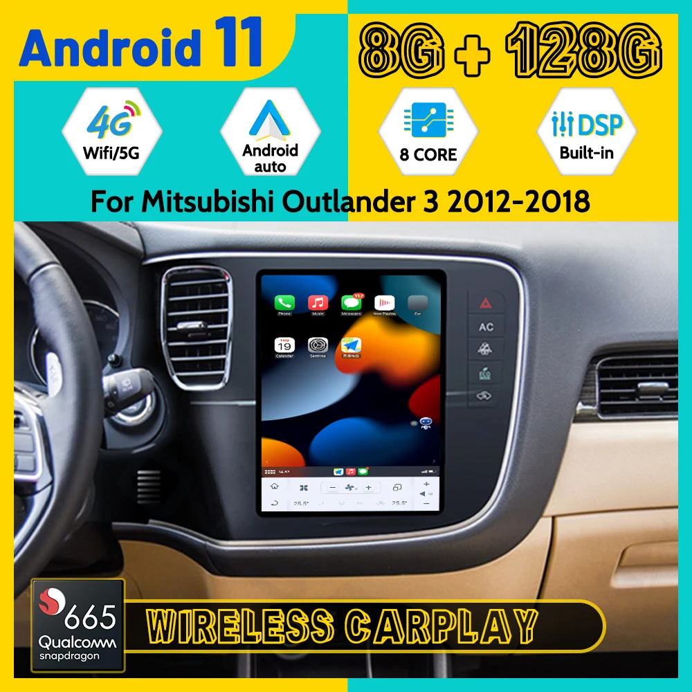 Tesla Big Screen Car Radio For Mitsubishi Outlander 3 2012 2018