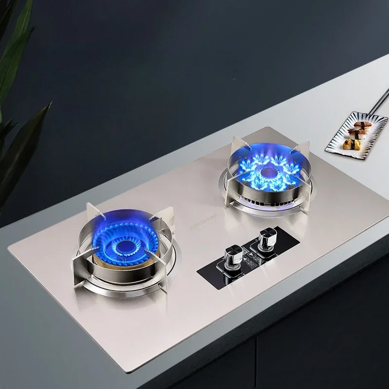 Gas Stove 7.0kw Fierce Fire Power LPG Type Natural Gas Cooker 2 Burners Stainless Steel Cooktop Kitchen Built-in Hobs Stove