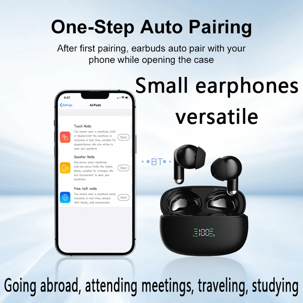 SP9X 144 Languages Translator Headphone 99% Accuracy BT5.4 Voice Translation Earbuds LED Power Display Translators For Meeting