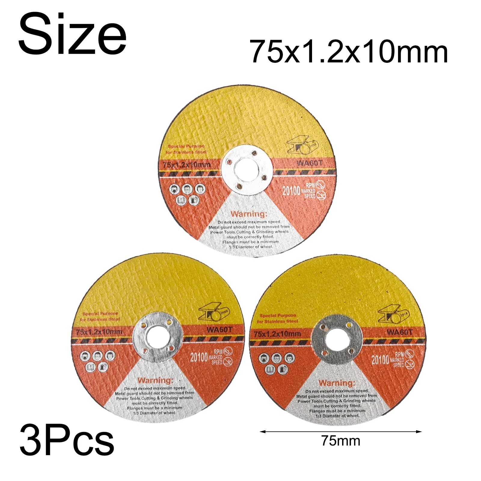 Grinder Tool Cutting Discs For Angle Grinder Grinding Wheel Saw Blade Wear-resistant 3pcs 75mm Cutting Disc Durable vacuum dust shroud grinder grinding dust cover for 7 angle grinder hand grinding power tool accessory