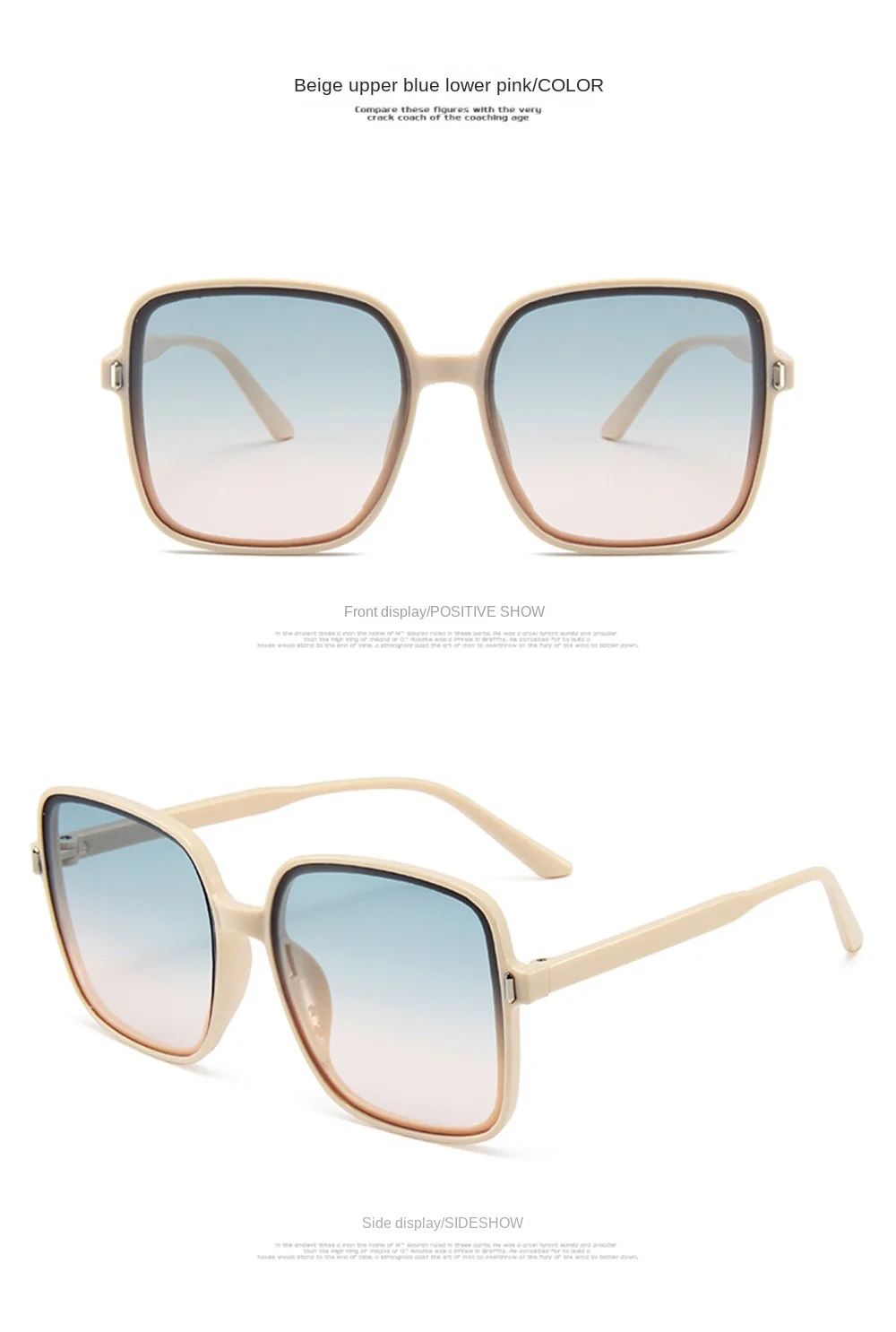 Square Sungl Woman Retro Vintage Gradient Sun Gl Female Clear Lens Travel Shades Camping Hiking Eyewear Sun_voghion.com