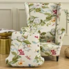 Wing Chair Slipcovers 2 Pieces/set Stretch Wingback Chair Covers Printing Armchair Furniture Protector Soft with Elastic Bottom 1