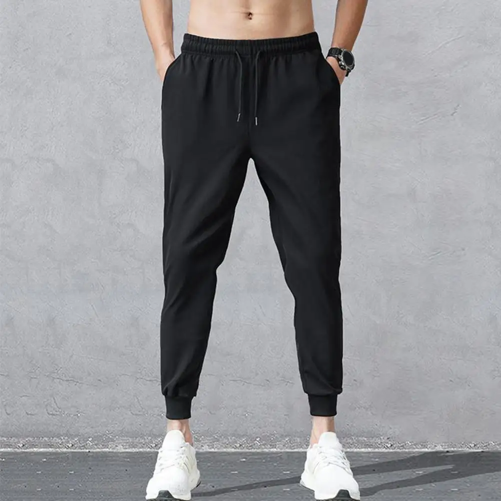 Men Ninth Pants Summer Thin Fashion Loose Solid Drawstring Multi