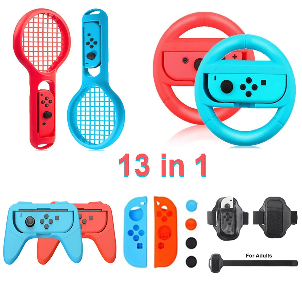 13 In 1 Ns Controller Oled Manopole Joy-Con Custodia Racchetta Da Tennis Volante Per Nintendo Switch Ns Accessori Console Di Gioco
