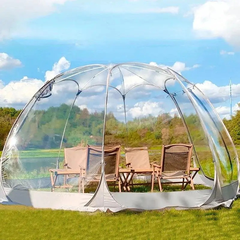 

Transparent PVC Sun Room Starry Bubble House Automatic 6Sided Outdoor Camping Celebrity Courtyard Yurt Waterproof Ball Homestay