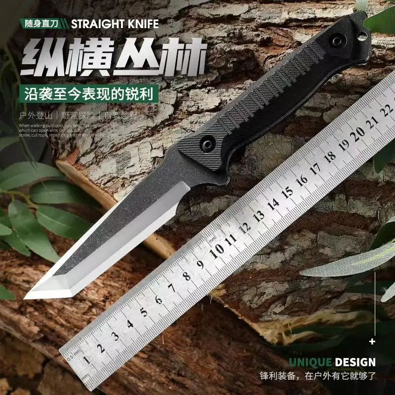 

D2 Steel ABS Handle Outdoor Knife Field Blade Knives Portable Survival Knife Multi-functional Tactical Knife Camping Cleaver