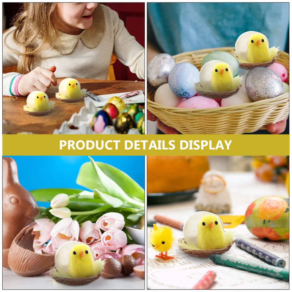 Set Di 4 Pulcini Di Peluche Realistici Per Pasqua, In 4 Pose Diverse, Morbidi E Sicuri, Per Decorazioni E Foto Primaverili