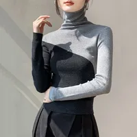 Luxurious Bodycon Office Lady T-Shirts Winter New Slim Sweater Women Panelled Bottom Layer Long Sleeve Elegant Comfortable Tops - Image 5