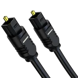 Premium Digital Optical Fiber Audio Cable - Toslink SPDIF Coaxial for Amplifiers, Players, and Soundbars (Black)